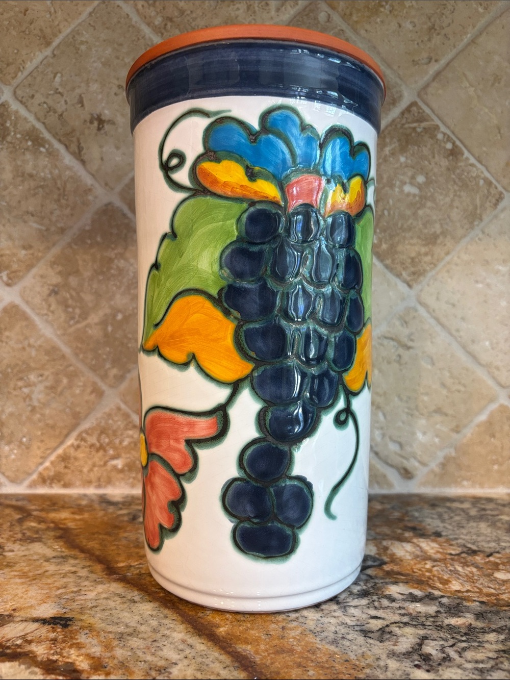 Vintage Himark Celina Portugal Hand-painted Terracotta Wine Chiller